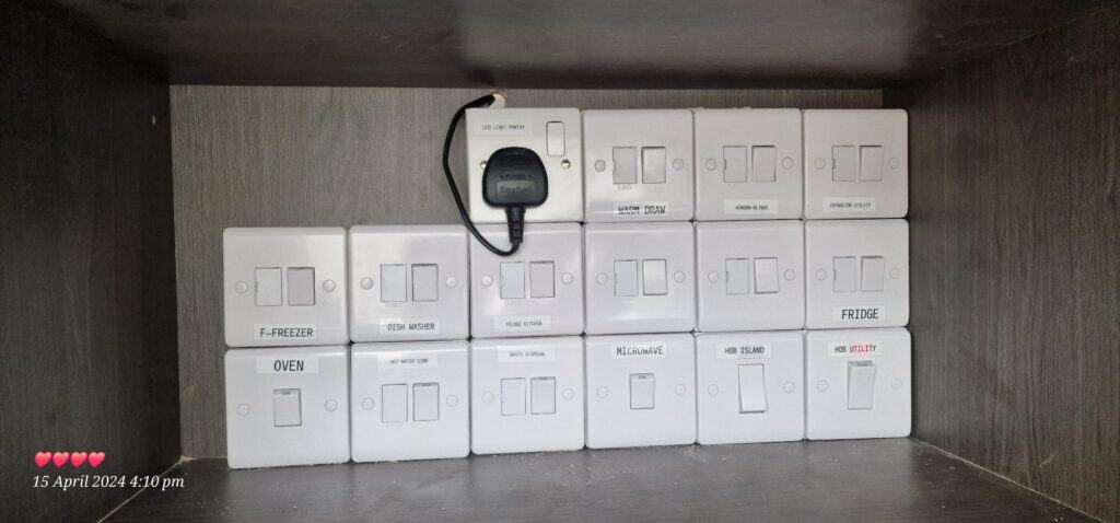 Kitchen electrician London — socket and switch upgrades
